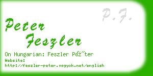 peter feszler business card